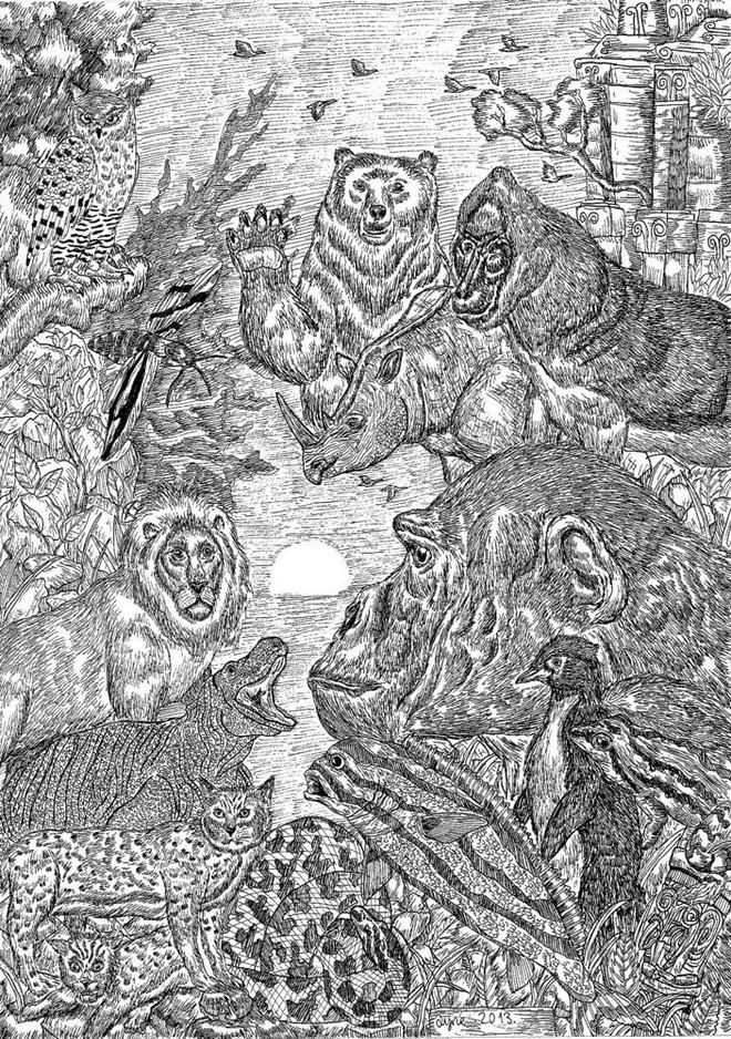 Họa sỹ thần đồng đam mê vẽ các loài động vật tuyệt chủng ảnh 6