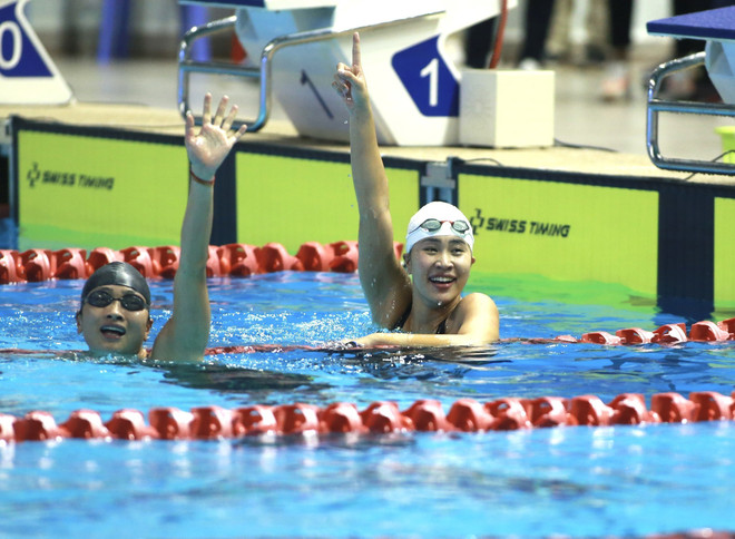 Đội tuyển Lặn giành 5 HCV trong ngày 14/5. (Ảnh: TTXVN) Bảng tổng sắp huy chương SEA Games 32 ngày 15/5: Việt Nam có 107 HCV ảnh 1