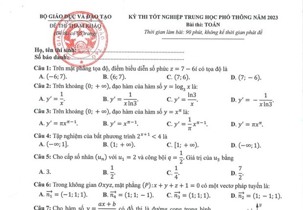 Bí mật nhà nước độ Tối mật gồm Đề thi chính thức, đề thi dự bị của các Kỳ thi tốt nghiệp Trung học Phổ thông. (Nguồn: Bộ Giáo dục và Đào tạo) Ban hành danh mục bí mật nhà nước thuộc lĩnh vực giáo dục và đào tạo ảnh 1