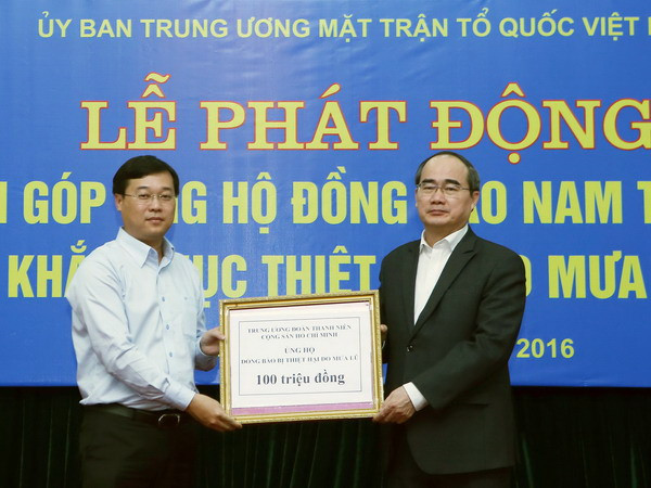 Chủ tịch Nguyễn Thiện Nhân kêu gọi ủng hộ đồng bào vùng mưa lũ ảnh 1