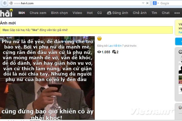 Giao diện của Haivl.com. (Ảnh chụp màn hình tối 24/10) Haivl.com từng 3 lần bị Bộ Công an yêu cầu gỡ bỏ nội dung vi phạm ảnh 1