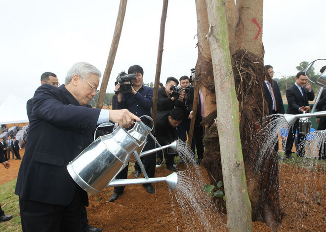 Tổng Bí thư phát động Tết trồng cây tại Khu Công nghệ cao Hòa Lạc ảnh 1