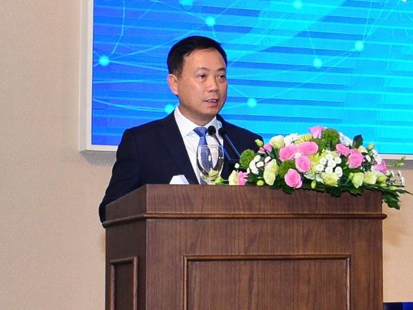 Ông Trần Văn Dũng, Chủ tịch Ủy ban Chứng khoán Nhà nước phát biểu. (Ảnh: HoSE/Vietnam+) HoSE lần đầu ra mắt chứng quyền có bảo đảm trên thị trường ảnh 1