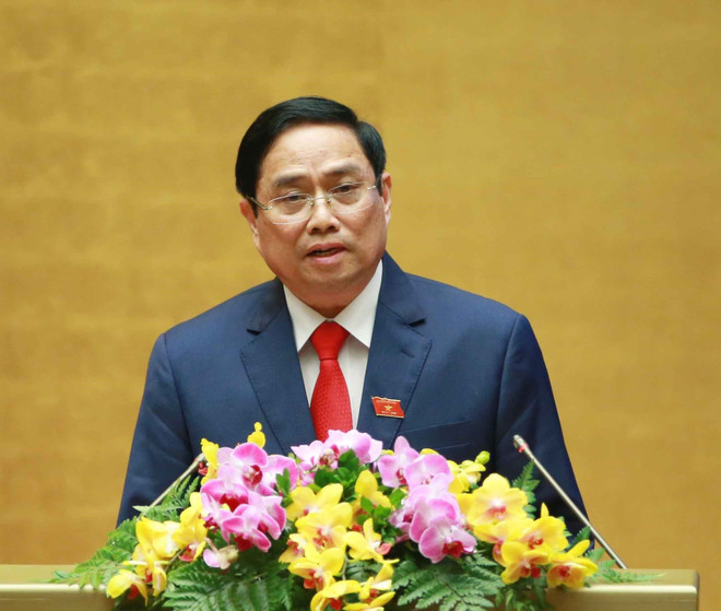 Thủ tướng Chính phủ Phạm Minh Chính phát biểu nhậm chức. (Ảnh: Phương Hoa/TTXVN) Tân Thủ tướng Phạm Minh Chính: Nỗ lực đoàn kết, hành động hiệu quả ảnh 1