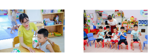 Đặc biệt với các em độ tuổi mẫu giáo, việc hình thành thói quen uống sữa đúng giờ, đúng cách còn khó khăn hơn rất nhiều. Không chỉ dạy chữ, thầy cô còn là các 'chuyên gia' dinh dưỡng ảnh 4