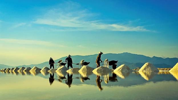 Ngỡ ngàng với vẻ đẹp tráng lệ của những cánh đồng muối ở Ninh Thuận ảnh 3