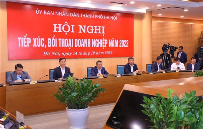 Chủ tịch UBND thành phố Hà Nội đối thoại với cộng đồng doanh nghiệp ảnh 1