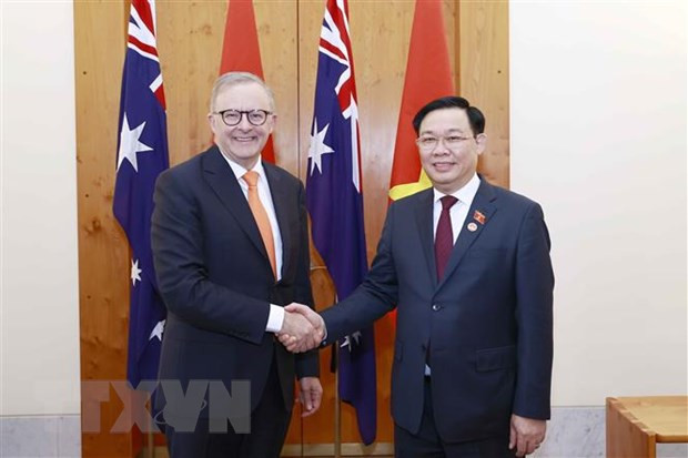 Chủ tịch Quốc hội Vương Đình Huệ hội kiến Thủ tướng Australia Anthony Albanese hồi tháng 11/2022. (Ảnh: Doãn Tấn/TTXVN) Việt Nam-Australia: Quan hệ song phương chuyển biến quan trọng về chất ảnh 1