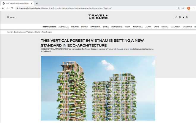 Tạp chí Travel & Leisure ca ngợi Tòa tháp xanh cao nhất của Việt Nam ảnh 1