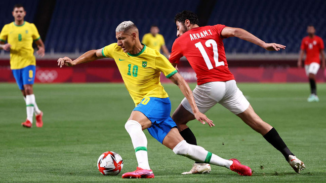 U23 Brazil nhọc nhằn vượt qua U23 Ai Cập. (Nguồn: Getty Images) Xác định xong 2 cặp bán kết môn bóng đá nam Olympic Tokyo 2020 ảnh 4