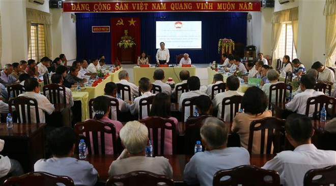 Chủ tịch Mặt trận Tổ quốc đối thoại với đồng bào Phật giáo Hòa Hảo ảnh 1