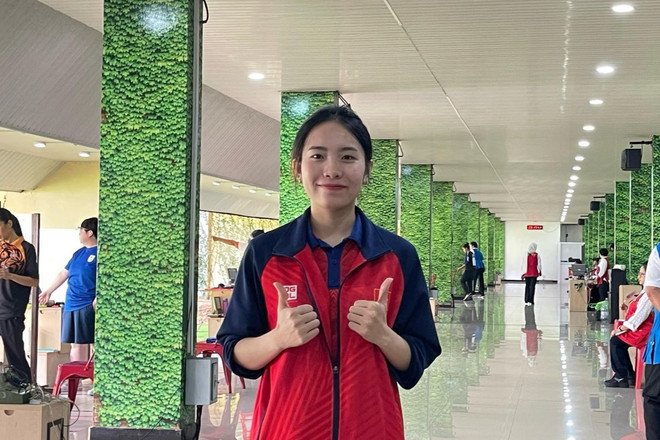 Mộng Tuyền sẽ bước vào thi đấu vòng loại nội dung 10m súng trường hơi nữ. (Ảnh: Đào Trang/TTXVN) ttxvn_mong_tuyen_2807.jpg