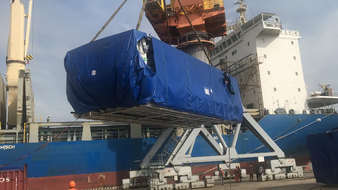 Máy đào hầm của tuyến metro Nhổn-ga Hà Nội đã về đến Việt Nam ảnh 1