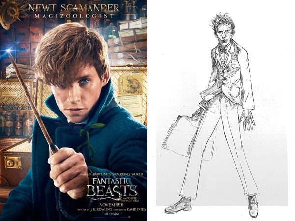 Tạo hình nhân vật Newt Scamander do Eddie Redmayne thủ vai với chiếc áo màu xanh tối đặc trưng cho cá tính khác biệt Thời trang phù thủy trong thế giới phép thuật Fantastic Beasts ảnh 3