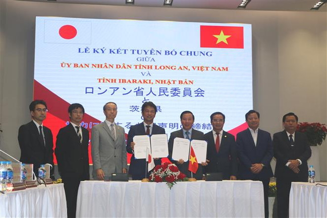 Ký kết tuyên bố chung giữa tỉnh Long An và tỉnh Ibaraki của Nhật Bản ảnh 1