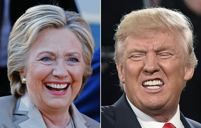 Ứng viên đảng Cộng hòa Donald Trump (phải) đã giành thêm chiến thắng tại nhiều bang quan trọng. (Nguồn: AFP/ TTXVN) Ông Trump giành được 264 phiếu đại cử tri, bỏ xa bà Clinton ảnh 1