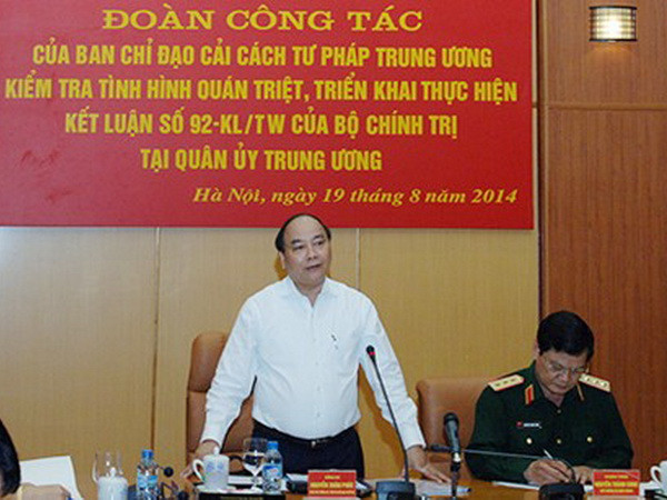 Ban Chỉ đạo Cải cách tư pháp làm việc với Quân ủy Trung ương ảnh 1