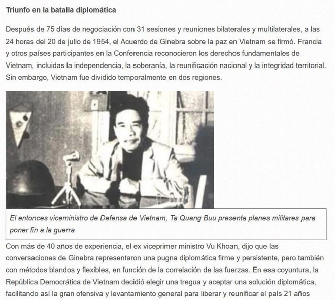 Ảnh chụp màn hình bài viết. (Ảnh: Diệu Hương/TTXVN) ttxvn_truyen_thong_argentina_hiep_dinh_geneva_nam_1954_1907-2.jpg