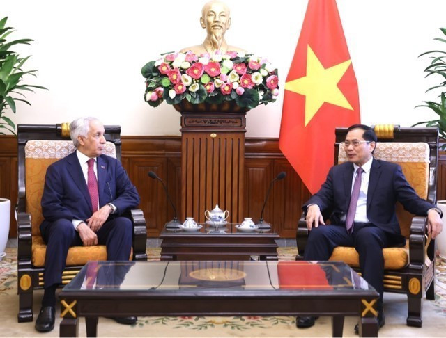 Bộ trưởng Bộ Ngoại giao Bùi Thanh Sơn tiếp Quốc vụ khanh Bộ Ngoại giao Qatar Soltan Bin Saad Al-Muraikhi. (Ảnh: Lâm Khánh/TTXVN) ttxvn_bo_truong_ngoai_giao_tiep_quoc_vu_khanh_ngoai_giao_qatar_1907-2.jpg