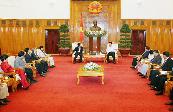 Quang cảnh buổi tiếp. (Ảnh: Đức Tám/TTXVN) Thủ tướng tiếp lãnh đạo Hội Quy hoạch Phát triển đô thị Việt Nam ảnh 1