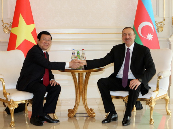 Chủ tịch nước Trương Tấn Sang hội đàm với Tổng thống Azerbaijan ảnh 1