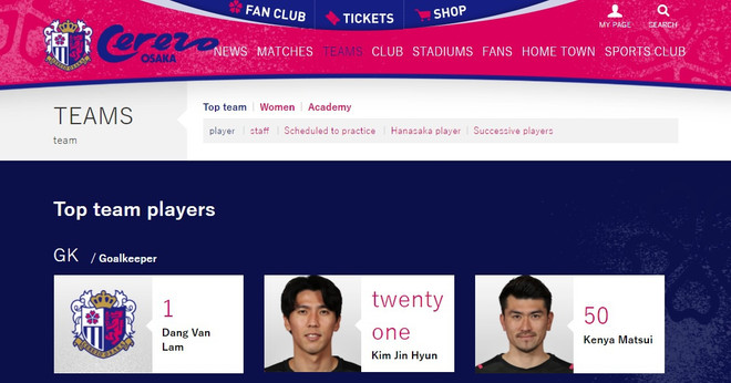 Đặng Văn Lâm được Cerezo Osaka đăng ký vào danh sách thi đấu cùng im Jin-Hyeon và Kenya Matsui. Thủ thành Đặng Văn Lâm khoác áo số 1 tại CLB Cerezo Osaka ảnh 2