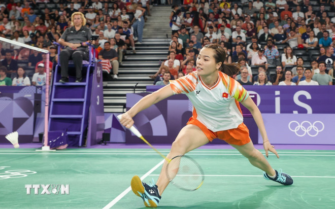 (Ảnh: Hoàng Linh/TTXVN) ttxvn_olympic_2024_thuy_linh_thang_tran_ra_quan_4.jpg