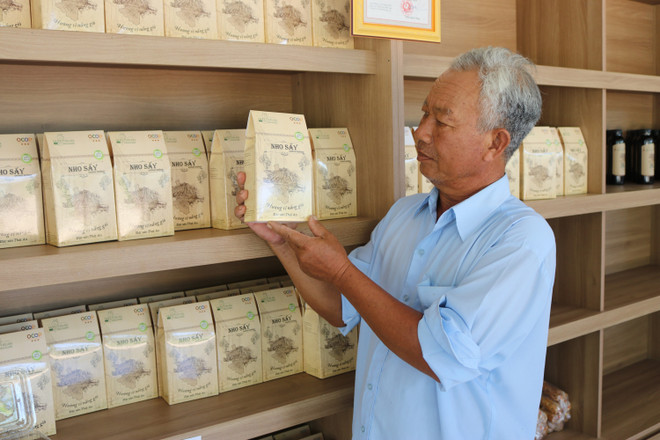 Sản phẩm nho sấy của Hợp tác xã dịch vụ nông nghiệp tổng hợp Thái An (xã Vĩnh Hải, huyện Ninh Hải). (Ảnh: Nguyễn Thành/TTXVN) Nâng cao sức cạnh tranh cho thương hiệu sản phẩm nho Ninh Thuận ảnh 3