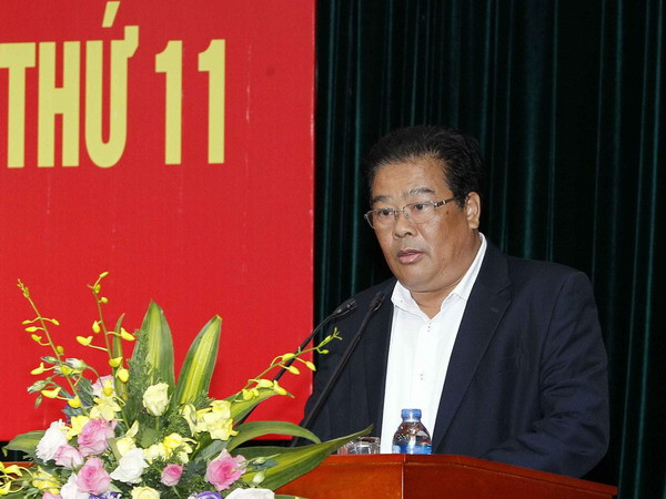 Ông Sơn Minh Thắng, Ủy viên Trung ương Đảng, Bí thư Đảng ủy Khối các cơ quan Trung ương phát biểu khai mạc. (Ảnh: Văn Điệp/TTXVN) Khối các cơ quan Trung ương tinh gọn bộ máy và tinh giản biên chế ảnh 1