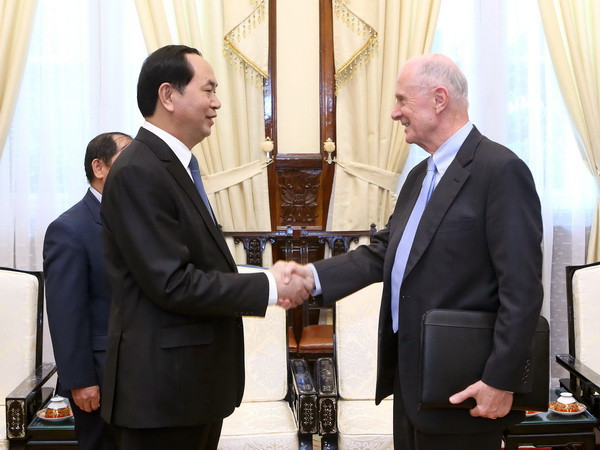 Chủ tịch nước Trần Đại Quang tiếp giáo sư trường Đại học Brown ảnh 1