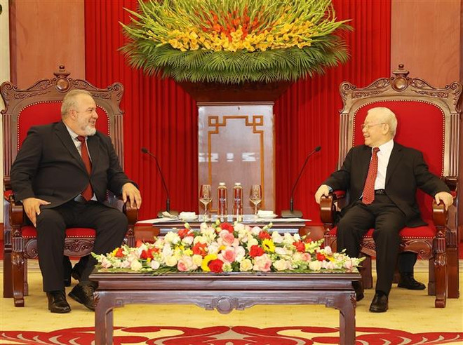 Tổng Bí thư Nguyễn Phú Trọng tiếp Thủ tướng Cộng hòa Cuba ảnh 1