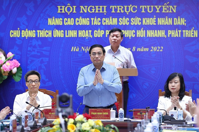 Thủ tướng dự hội nghị trực tuyến toàn quốc chăm sóc sức khỏe nhân dân ảnh 1