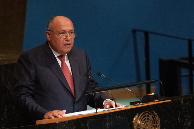 Ngoại trưởng Ai Cập Sameh Shoukry. (Ảnh: AFP/TTXVN) Ngoại trưởng Ai Cập hối thúc một giải pháp chính trị tại Libya ảnh 1
