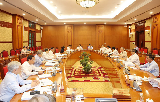 Tổng Bí thư, Chủ tịch nước Tô Lâm chủ trì họp Bộ Chính trị, Ban Bí thư. (Ảnh: Trí Dũng/TTXVN) ttxvn_tong bi thu hop bo chinh tri (2).jpg