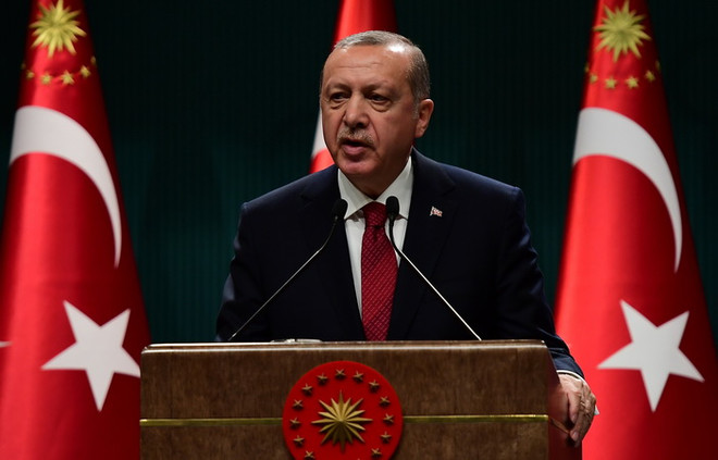 Tổng thống Thổ Nhĩ Kỳ Tayyip Erdoga. (Nguồn: THX/TTXVN) Tổng thống Thổ Nhĩ Kỳ muốn vận động tranh cử tại một thành phố châu Âu ảnh 1