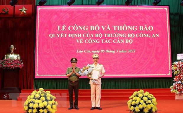 Đại tá Cao Minh Huyền, quê Hưng Yên, được bổ nhiệm làm Giám đốc Công an tỉnh Lào Cai. (Ảnh: Quốc Khánh/TTXVN) Bộ Công an: 97% Giám đốc Công an cấp tỉnh không là người địa phương ảnh 2