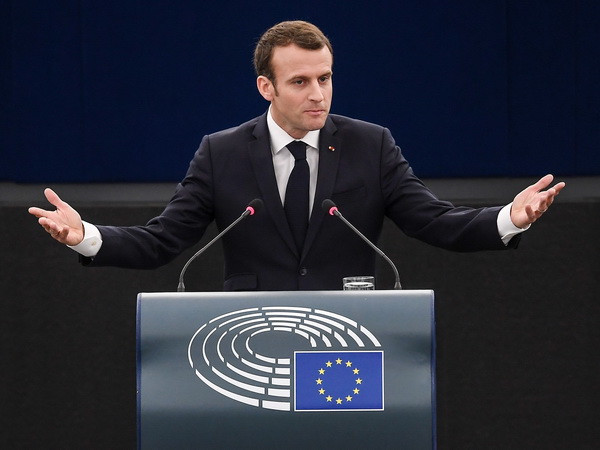 Tổng thống Pháp Emmanuel Macron. (Nguồn: AFP/TTXVN) Pháp cam kết thúc đẩy nỗ lực nhằm nối lại hòa đàm Trung Đông ảnh 1