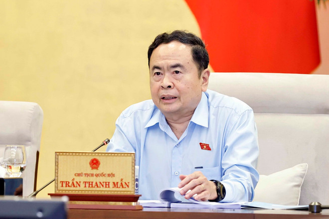 Chủ tịch Quốc hội Trần Thanh Mẫn phát biểu. (Ảnh: Doãn Tấn/TTXVN) ttxvn quoc_hoi_cho_y_kien_ve_du_thao_luat_di_san_van_hoa_sua_doi2.jpg
