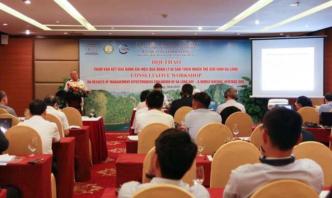 Hội thảo thu hút nhiều chuyên gia trong và ngoài nước đến thảo luận. (Ảnh: Trung Nguyên/TTXVN) Cần xác định ranh giới, mở rộng và bảo vệ tốt vùng đệm vịnh Hạ Long ảnh 2
