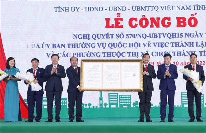 Bình Phước: Chủ tịch QH dự Lễ công bố thành lập thị xã Chơn Thành ảnh 1