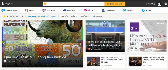 Các bước cơ bản để làm chủ giao diện trang MSN tiếng Việt ảnh 1