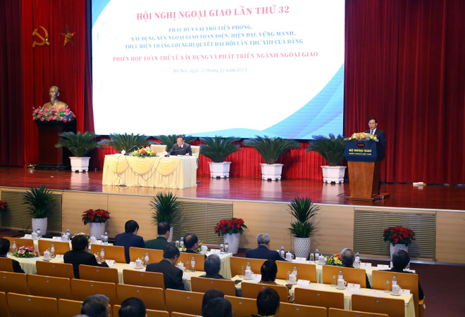 Quang cảnh phiên họp sáng 22/12. (Ảnh: An Đăng/TTXVN) ttxvn-hoi-nghi-ngoai-giao-5124.jpg