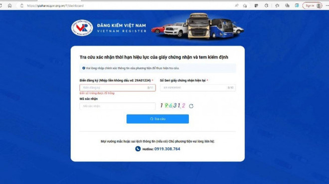 Các bước để chủ xe in giấy xác nhận tự động giãn chu kỳ kiểm định ảnh 1