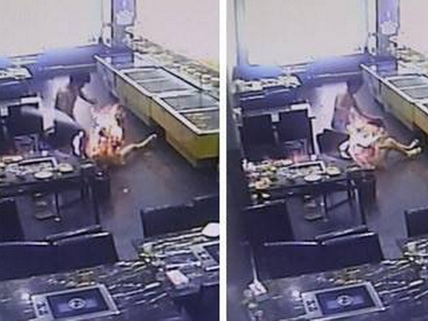 Cô gái bị biến thành đuốc sống tại một nhà hàng ở Trung Quốc ảnh 1