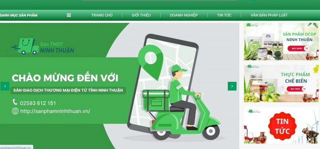 Sản phẩm của Ninh Thuận được bán trên Sàn giao dịch thương mại điện tử tỉnh Ninh Thuận tại địa chỉ: http://sanphamninhthuan.vn. (Ảnh: TTXVN phát) TTXVN_1806Ninhthuanthuongmaidientu2.jpg