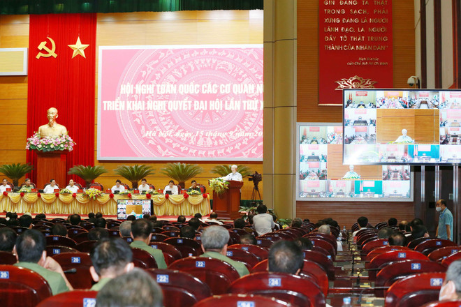 Quang cảnh hội nghị. (Ảnh: Phương Hoa/TTXVN) Các cơ quan nội chính phải thật sự là những "Thanh bảo kiếm sắc bén" ảnh 2