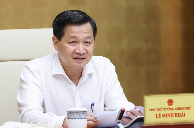 Phó Thủ tướng Lê Minh Khái chủ trì cuộc họp Ban Chỉ đạo điều hành giá. (Ảnh: Dương Giang/TTXVN) TTXVN_2404PhoThutuongLeminhkhai.jpg