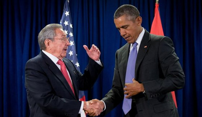 Tổng thống Mỹ Obama gặp Chủ tịch Cuba Raul Castro tại New York ảnh 1