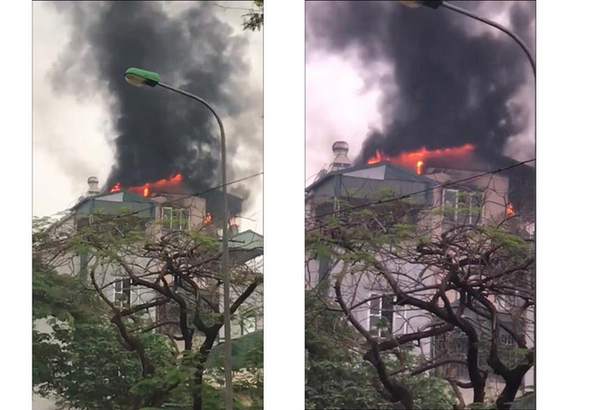 Hà Nội: Cứu 9 người dân thoát khỏi đám cháy trên phố Lạc Trung ảnh 1