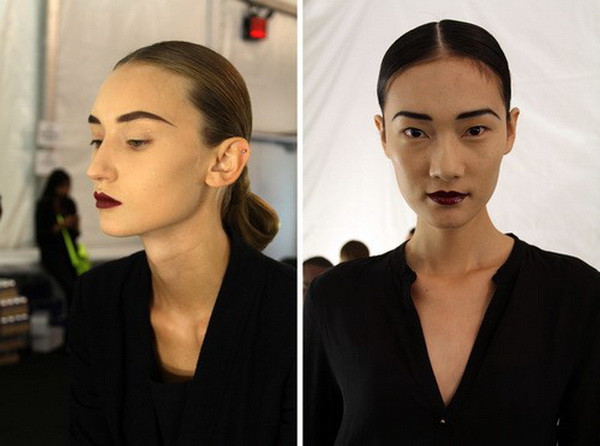 Xu hướng trang điểm Thu 2014: Chân mày sắc nét và môi tím đỏ ảnh 2